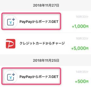 PayPayアプリで登録とチャージでゲットしたボーナス1500円